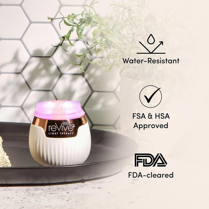 Revive Light Therapy Soniqué Mini LED Light Therapy Sonic Facial Cleansing Brush, Red & Blue Light Therapy, Reduces Appearance of Acne & Wrinkles