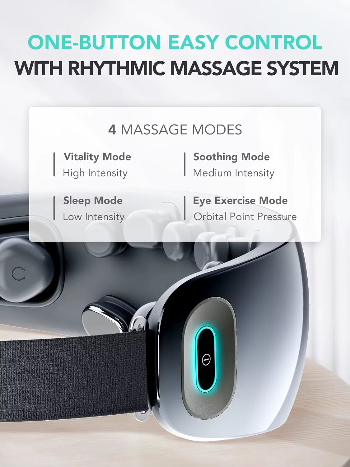 Eye Massager with Heat, Vibration, Bluetooth, Smart Heated for Eyes, Improve Sleep Relaxation