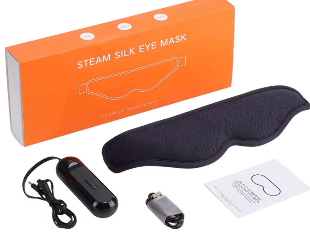 Eye Massager with Heat Vibration Rechargeable Sleep Mask Electric Eye Care Device for Relaxation and Headache Relief