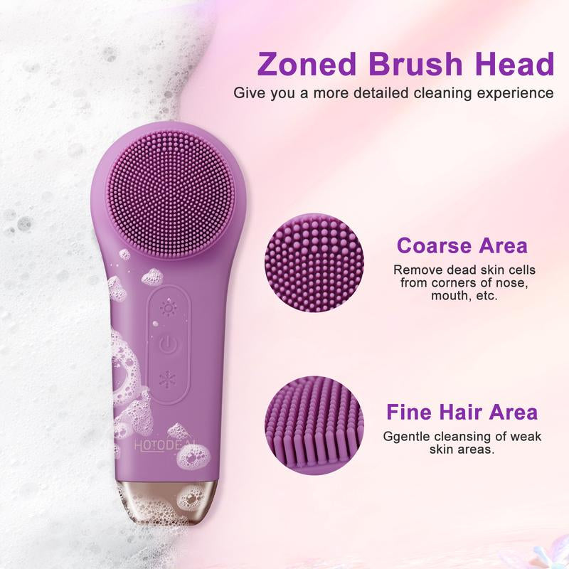 Facial Cleansing Brush, Face Scrub Brush Magnetic Rechargeable Face Brush for Women & Men, Silicone Face Scrubber Cleanser Brush for Facial Pore Cleaner, Valentine Gift