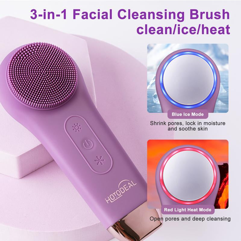 Facial Cleansing Brush, Face Scrub Brush Magnetic Rechargeable Face Brush for Women & Men, Silicone Face Scrubber Cleanser Brush for Facial Pore Cleaner, Valentine Gift