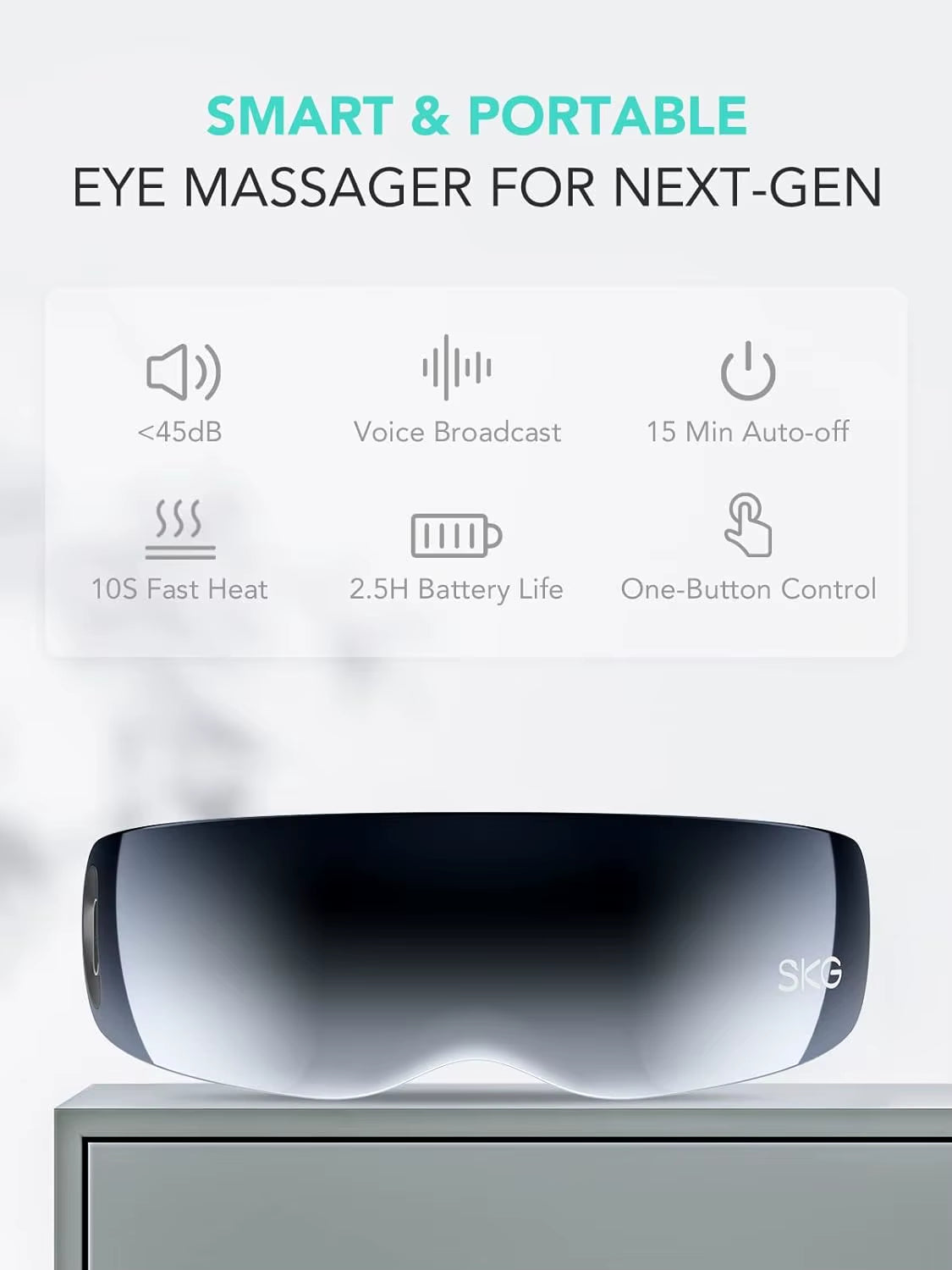Eye Massager with Heat, Vibration, Bluetooth, Smart Heated for Eyes, Improve Sleep Relaxation