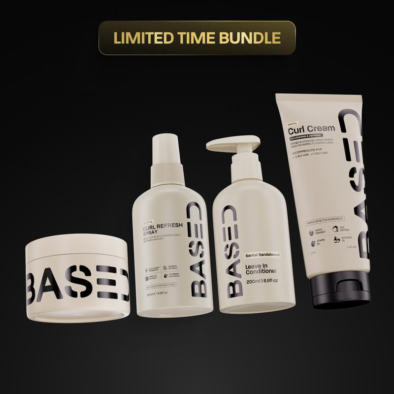 BASED Hydration Definition Hold Trio | Leave-In Conditioner, Curl Cream, Curl Gel Bundle
