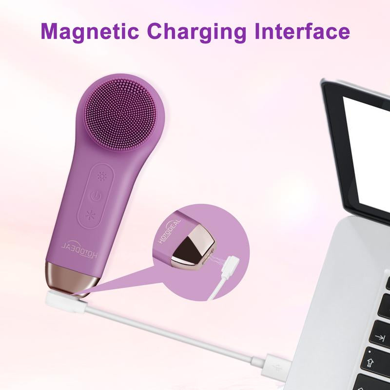 Facial Cleansing Brush, Face Scrub Brush Magnetic Rechargeable Face Brush for Women & Men, Silicone Face Scrubber Cleanser Brush for Facial Pore Cleaner, Valentine Gift