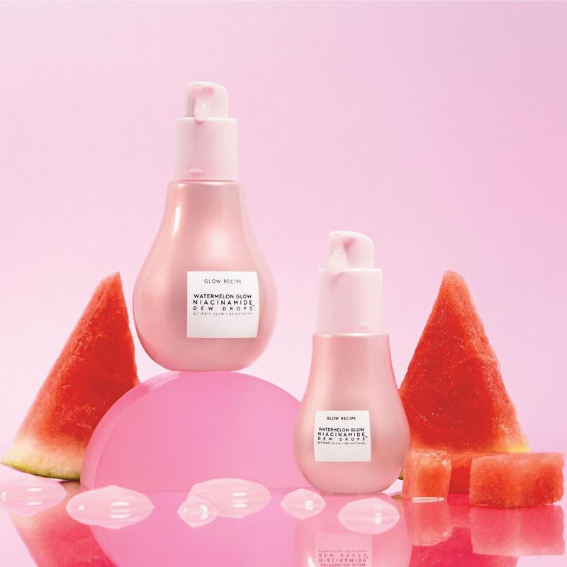 Glow Recipe Mini Watermelon Glow Niacinamide Dew Drops, Brightens & Hydrates, Lightweight Highlighting Serum