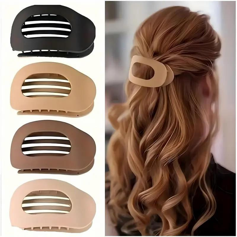 4 Solid-Color Women'S Hair Clips Minimalist Design Secure Clips for All Hair Types Versatile Accessory Perfect for Any Occasion