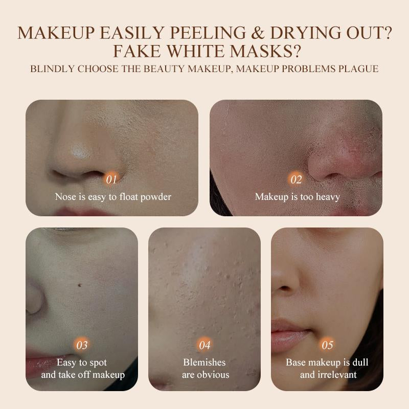 DOOOD 4-In-1 Foundation Liquid SPF 50+++, Moisturizing Even Skin Toning Color, Foundation Medium Spectrum, Hydrating Medium Full Coverage Concealer, Waterproof for Gym, Sports, Dancing