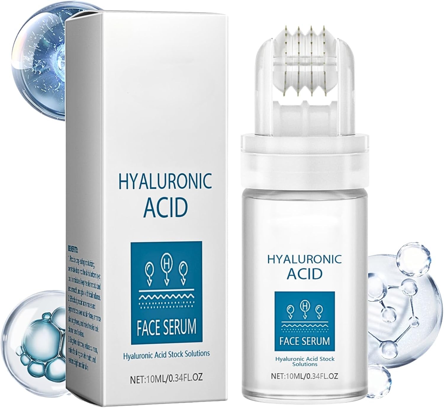 Hyaluronic Acid Microneedling Serum, Hyaluronic Acid Serum, Gla-Mory Micro-Infusion Facial System, Hyaluronic Acid Micro Needling Roller, Hyaluronic Acid Face Serum for Women, Hydrating, anti Wrinkle