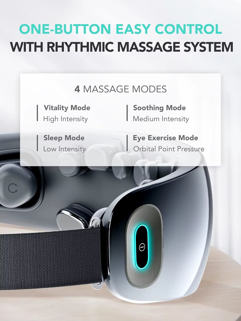 Eye Massager with Heat, Vibration, Bluetooth, Smart Heated for Eyes, Improve Sleep Relaxation