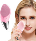 Silicone Facial Cleansing Brush, Electric Face Brush 6-Speed, IPX7 Waterproof Silicone Face Scrubbers Anti-Aging Skin Cleanser for Skin Care and Exfoliation, Deep Cleansing, Massaging (Pink)