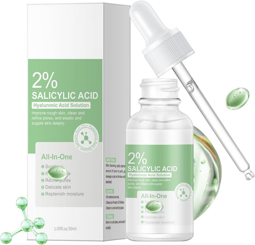 2% Salicylic Acid Face Serum with Hyaluronic Acid, Hydrating Serum for Face, Pore Exfoliating for All Skin, 30Ml