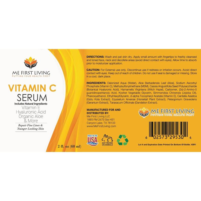 Vitamin C Face Serum, Hyaluronic Acid, Vitamin C & More - 2 OZ