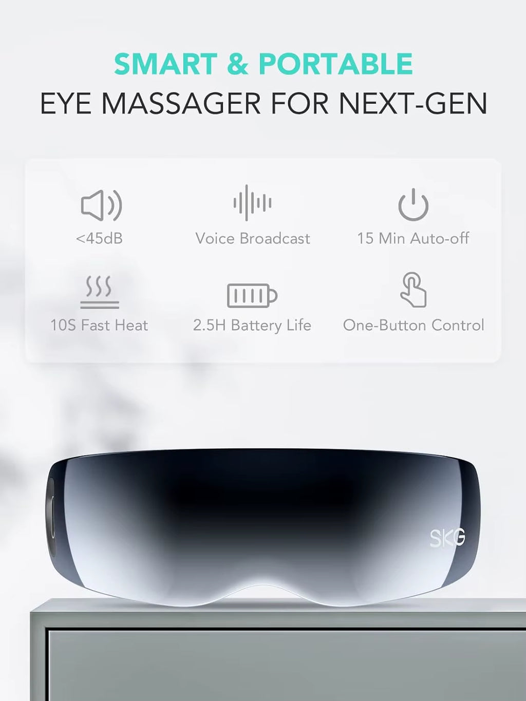 Eye Massager with Heat, Vibration, Bluetooth, Smart Heated for Eyes, Improve Sleep Relaxation
